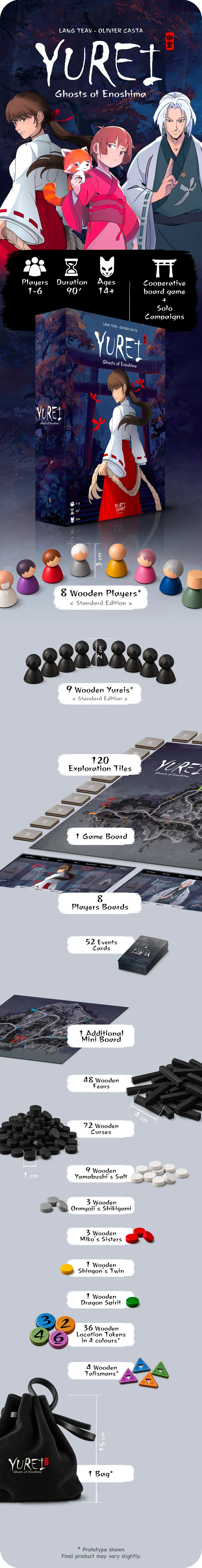 Yurei: Ghost of Enoshima - Cooperative Board game Components