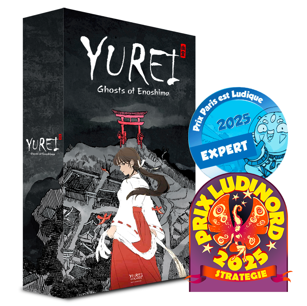 Yurei: Ghosts of Enoshima remporte les concours de prototype de jeux de société Ludinord 2025 Stratégie et Paris est ludique 2025 Expert